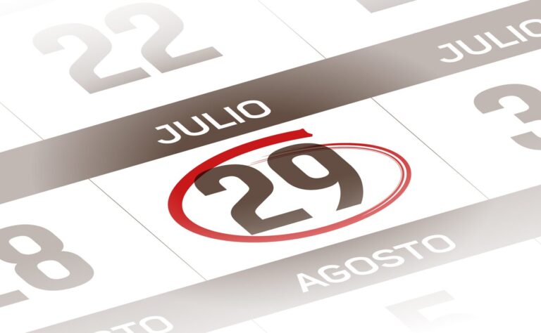 Calendario 29 de julio