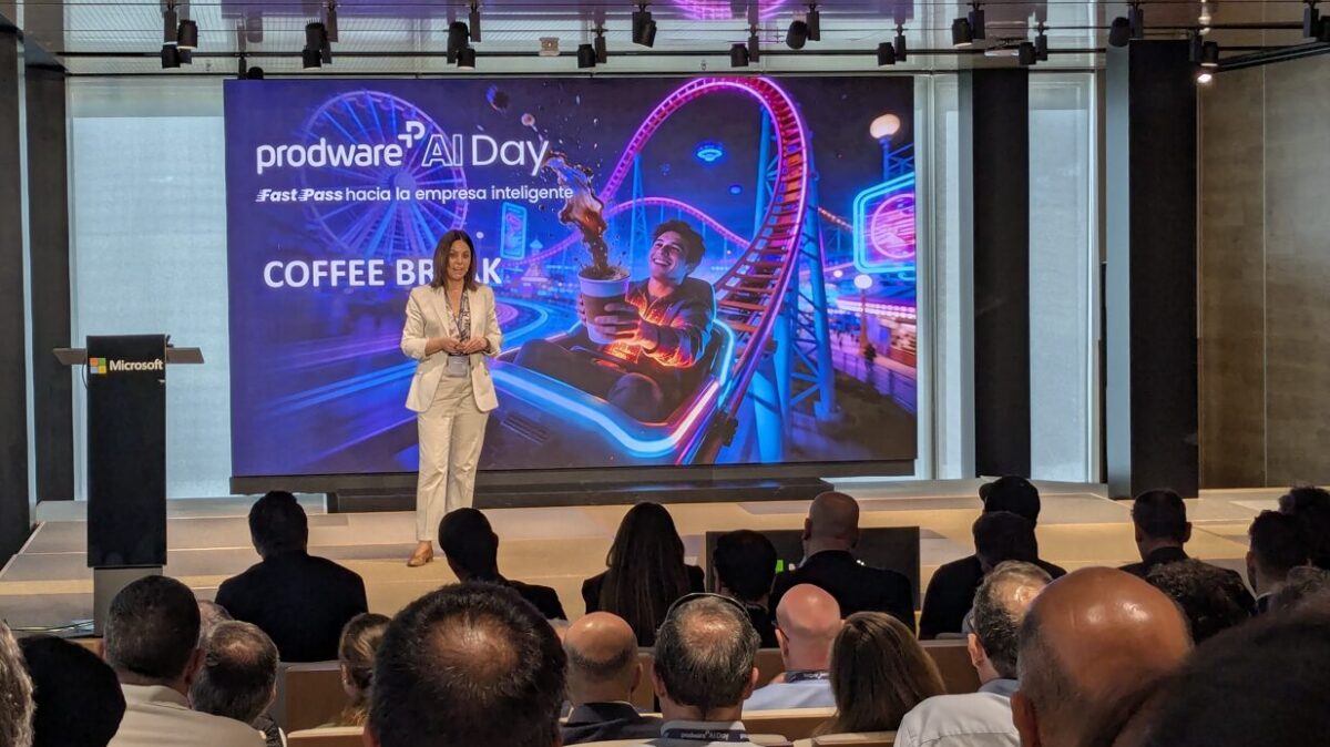 Chus Llorente, de Prodware, durante el evento sobre IA