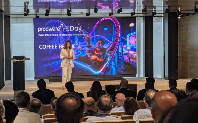 Chus Llorente, de Prodware, durante el evento sobre IA