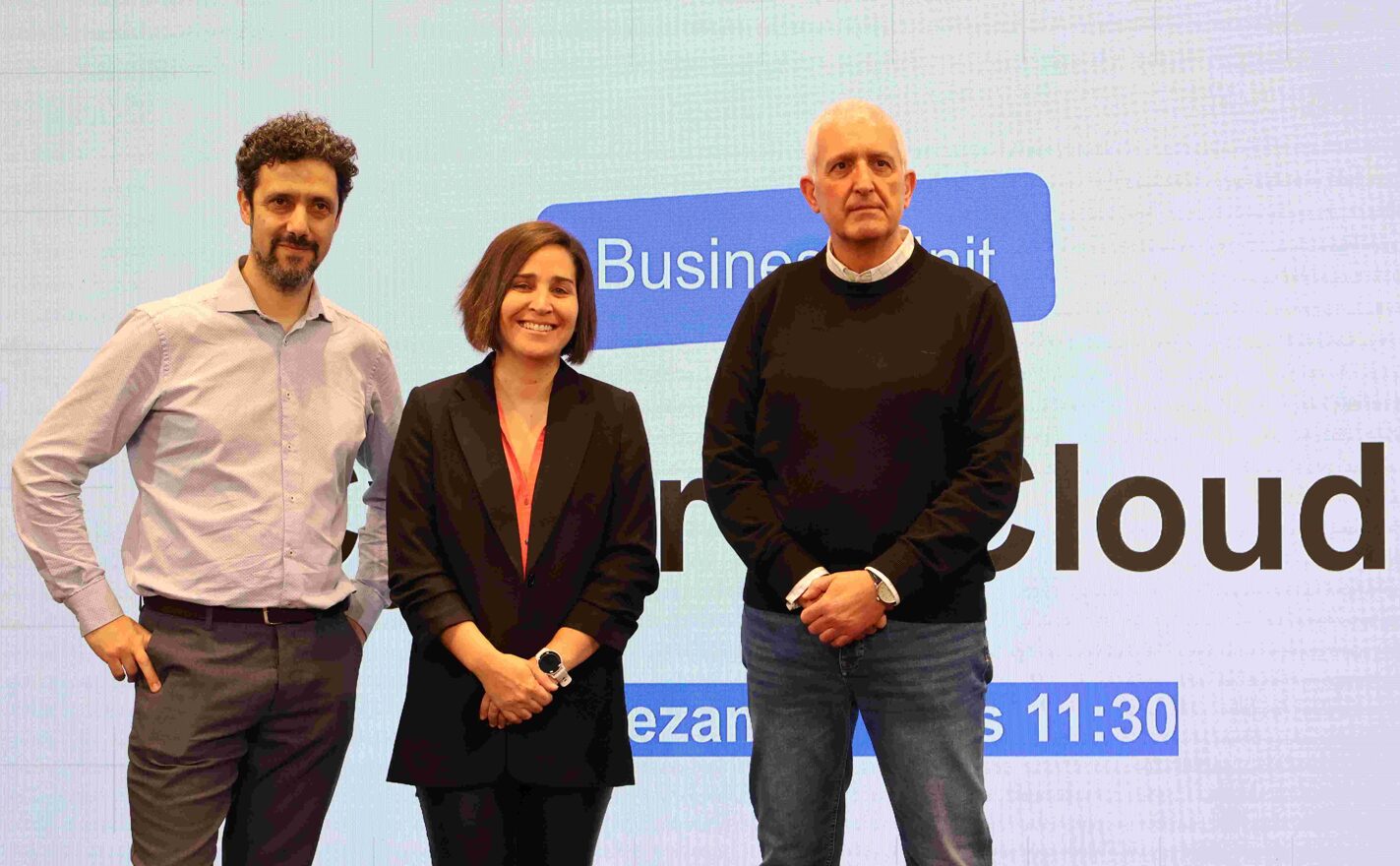 Luis del Otero, director de servicios de Clober; Sandra Fernández, directora de Clober; y José Sánchez Seco, director técnico de Clober